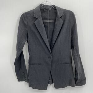 EILEEN FISHER Linen Blazer Single Button Unstructured Summer Jacket Womens 4